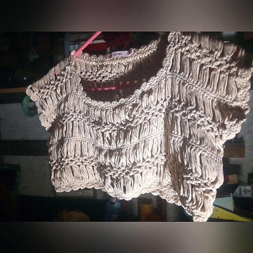 Cute knitted see through crop top